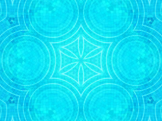 Image showing Blue tile background with concentric water ripples pattern