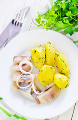 Image showing potato and herring