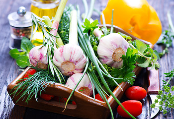 Image showing garlic and aroma herb