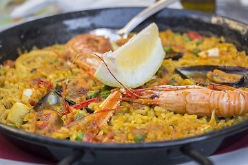 Image showing Paella traditional Spanish food