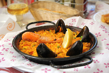 Image showing Paella traditional Spanish food