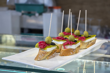 Image showing Pintxos or tapas 