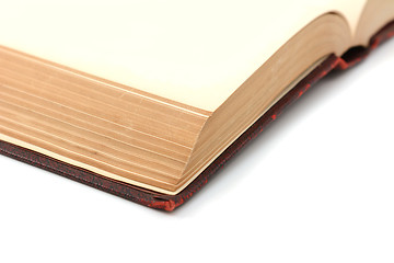 Image showing Close-up of blank pages in a thick book 