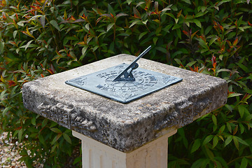 Image showing Sundial on a stone pedestal 