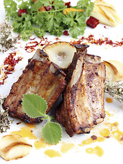 Image showing Grilled pork ribs