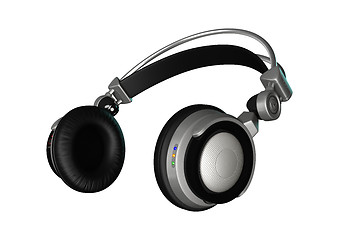 Image showing 3D Rendering DJ Headphones on White