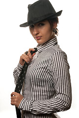 Image showing Attractive girl in hat