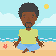 Image showing Man meditating in lotus pose.