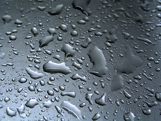 Image showing Metallic water drops