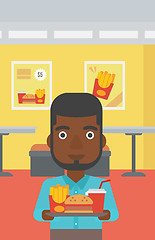 Image showing Man with fast food.