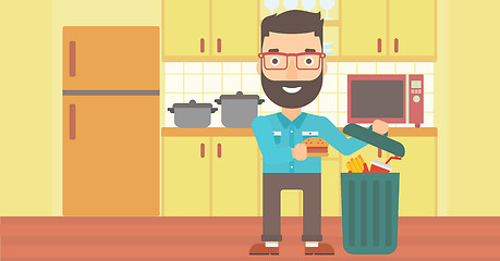 Image showing Man throwing junk food.