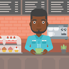 Image showing Man making coffee.