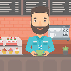 Image showing Man making coffee.