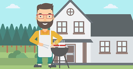 Image showing Man preparing barbecue.