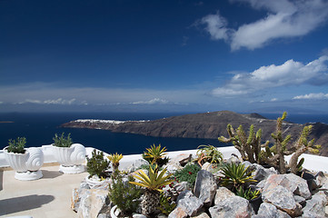 Image showing View to Oia from Imerovigli, Santorini, Greece