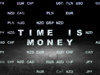 Image showing Finance concept: Time is Money in grunge dark room