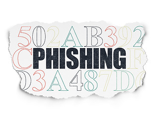 Image showing Safety concept: Phishing on Torn Paper background
