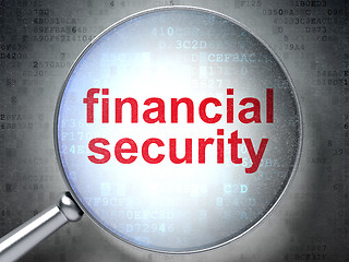 Image showing Protection concept: Financial Security with optical glass