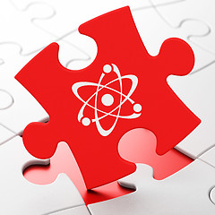 Image showing Science concept: Molecule on puzzle background