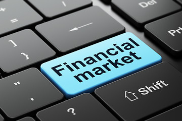 Image showing Money concept: Financial Market on computer keyboard background