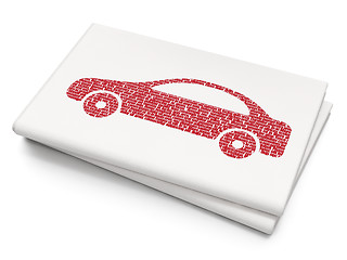 Image showing Tourism concept: Car on Blank Newspaper background