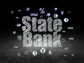 Image showing Money concept: State Bank in grunge dark room