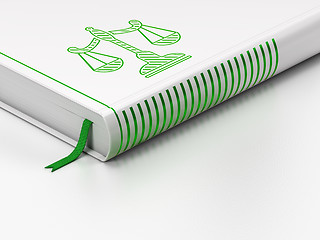 Image showing Law concept: closed book, Scales on white background