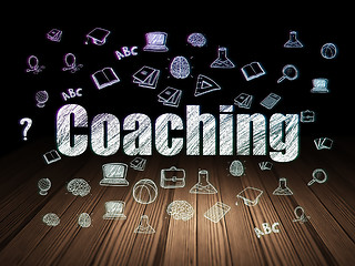 Image showing Education concept: Coaching in grunge dark room