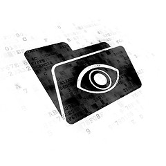 Image showing Business concept: Folder With Eye on Digital background