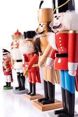 Image showing Row of five antique nutcrackers