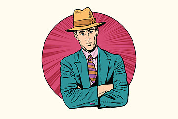 Image showing Retro male gentleman in the hat