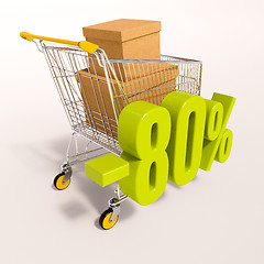 Image showing Shopping cart and 80 percent