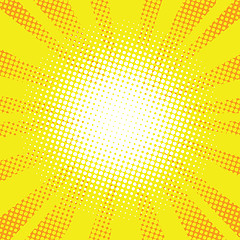 Image showing Yellow rays pop art retro comic background