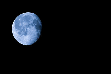 Image showing Waning gibbous moon with copy space