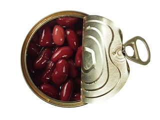 Image showing Canned red bean on white