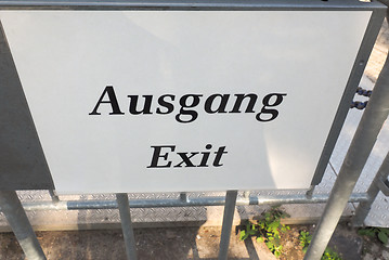 Image showing Ausgang sign meaning exit