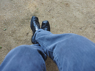 Image showing Man legs and feet