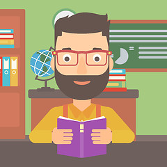 Image showing Man reading book.