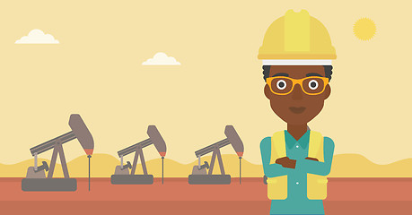 Image showing Cnfident oil worker.