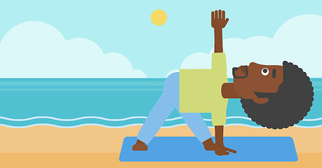 Image showing Man practicing yoga.