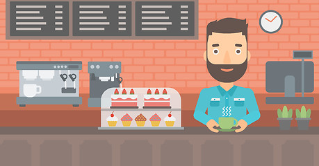 Image showing Man making coffee.