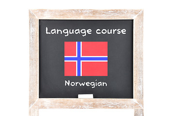 Image showing Language course with flag on board