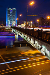 Image showing Moscow, Russia, night landscape with Kalinin ( Novoarbatsky ) br