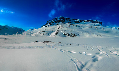 Image showing Snow covered mountain