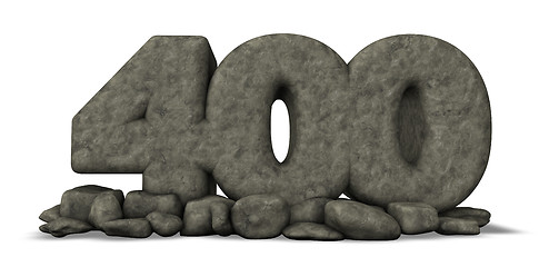 Image showing stone number four hundred on white background - 3d rendering
