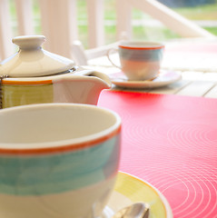 Image showing cups and a teapot