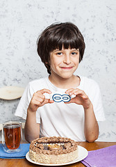 Image showing boy birthday with a sign infinity