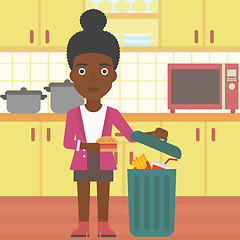 Image showing Woman throwing junk food.