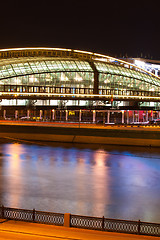 Image showing Bogdan Khmelnitsky pedestrian bridge at night