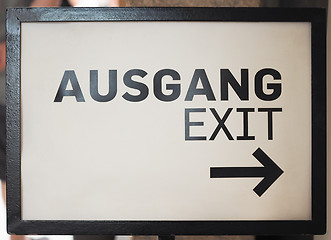 Image showing Ausgang sign meaning exit